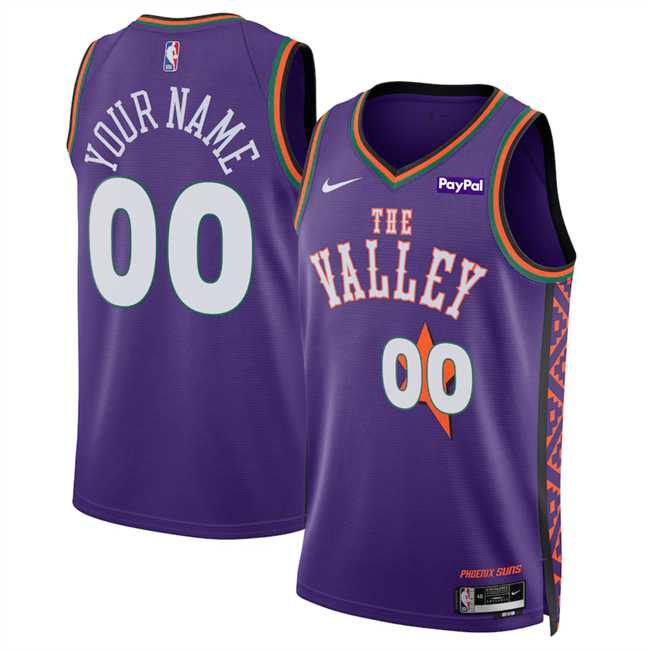 Mens Phoenix Suns Active Player Custom Purple 2024-25 City Edition Stitched Basketball Jersey